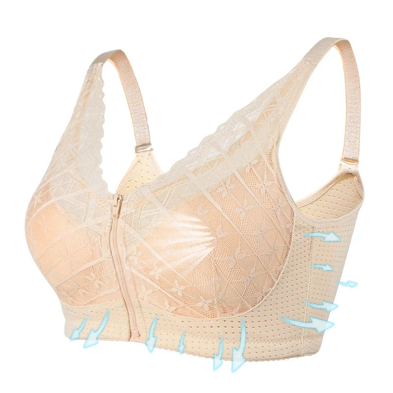Wire-free cotton mastectomy bra with inner pockets for breast forms, view 8