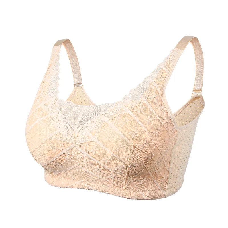 Wire-free cotton mastectomy bra with inner pockets for breast forms