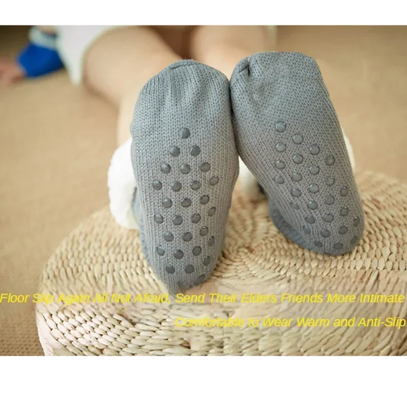 Fuzzy Fleece-Lined Thermal Slipper Socks with Grips