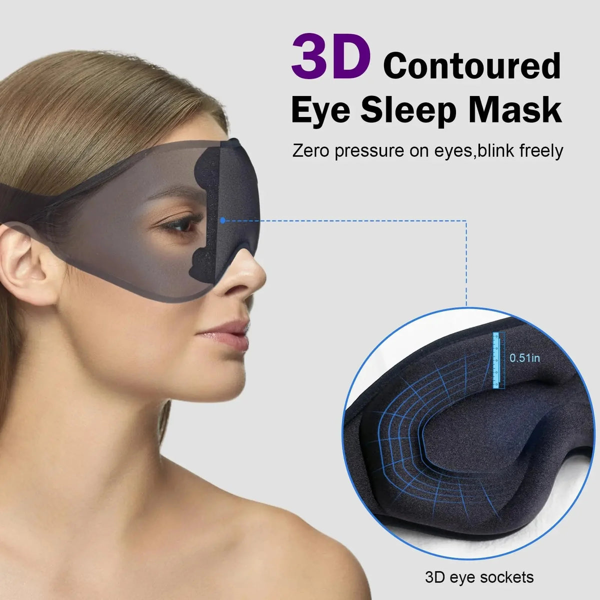 3D Contoured Memory Foam Sleep Mask