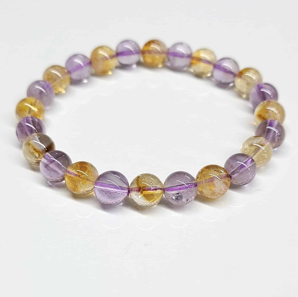 8mm amethyst and citrine bead bracelet