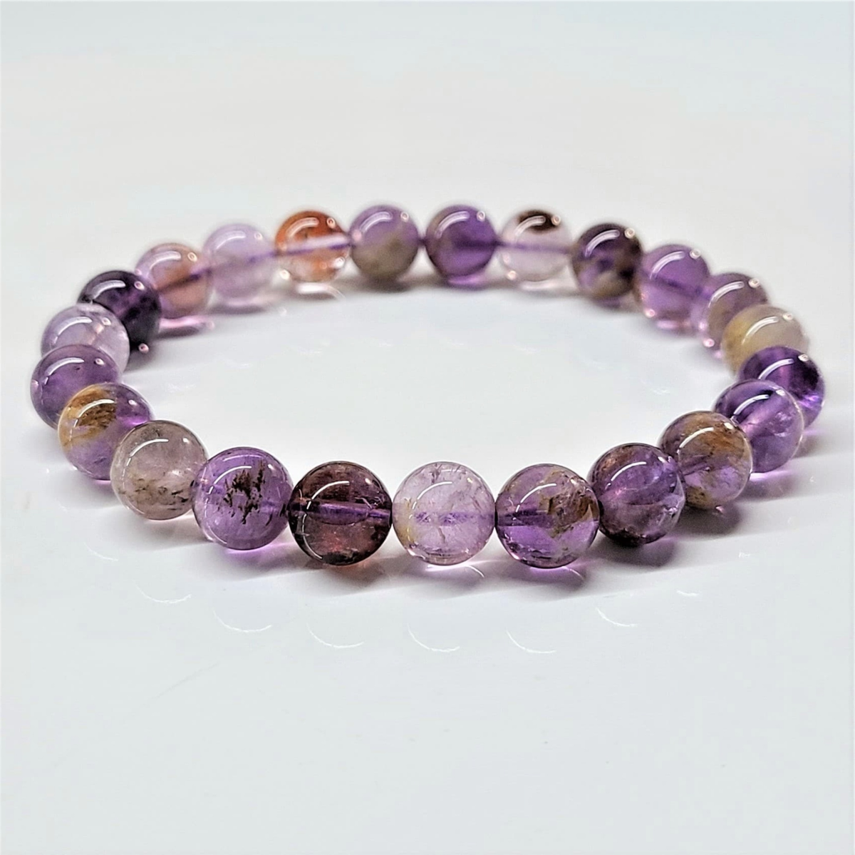 Super 7 crystal round bead bracelet
