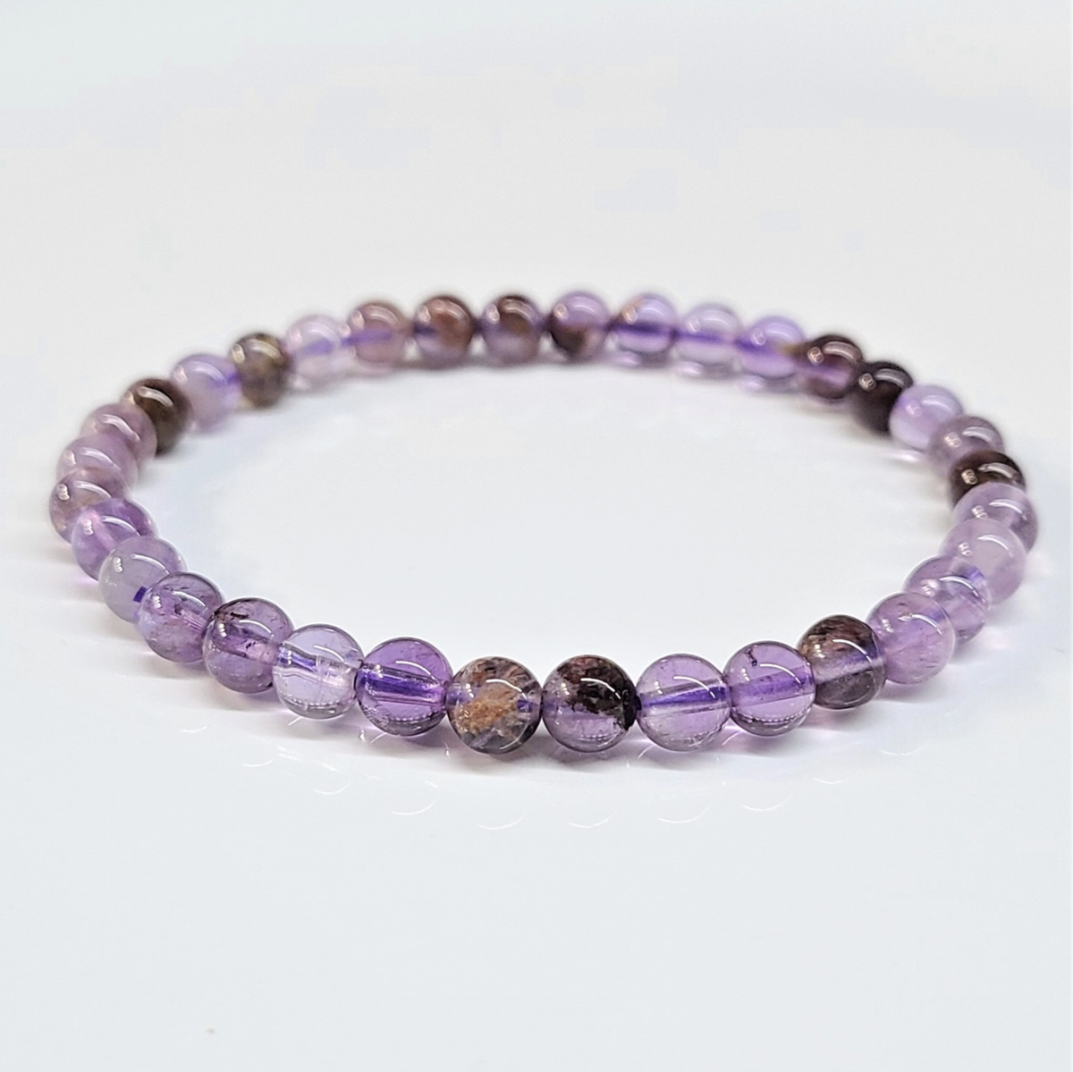 Super 7 crystal round bead bracelet, view 2