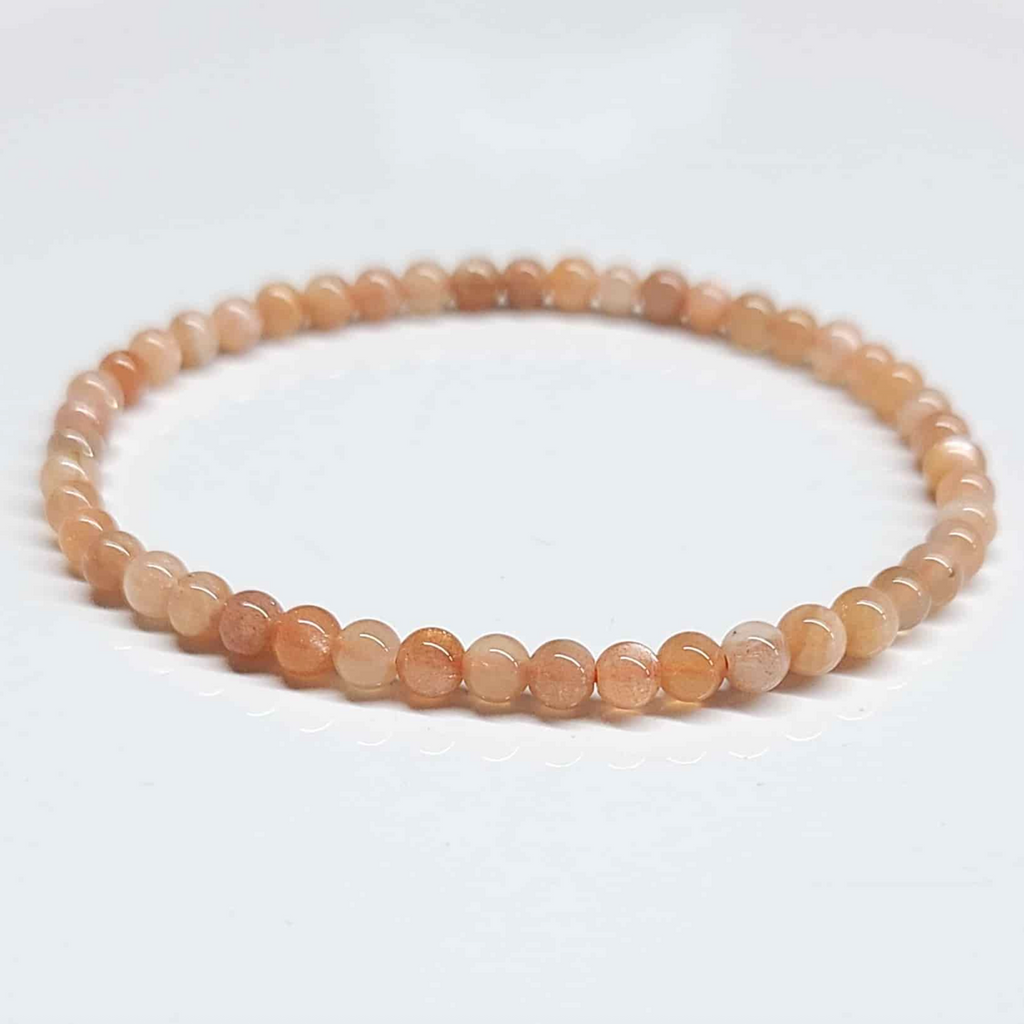 Moonstone round bead stretch bracelet, view 6