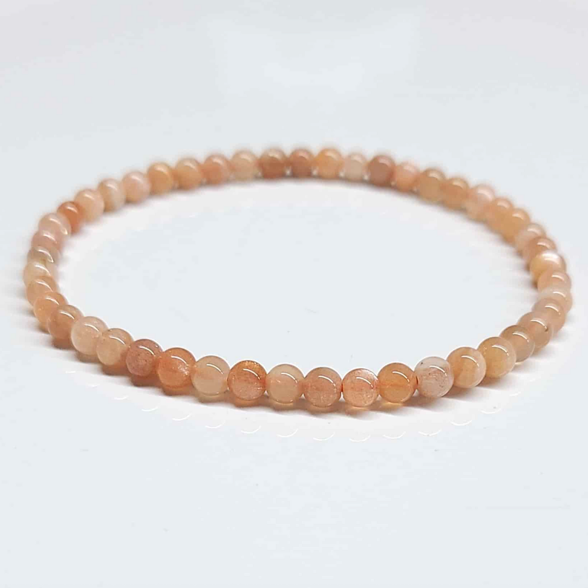 Moonstone round bead stretch bracelet, view 6