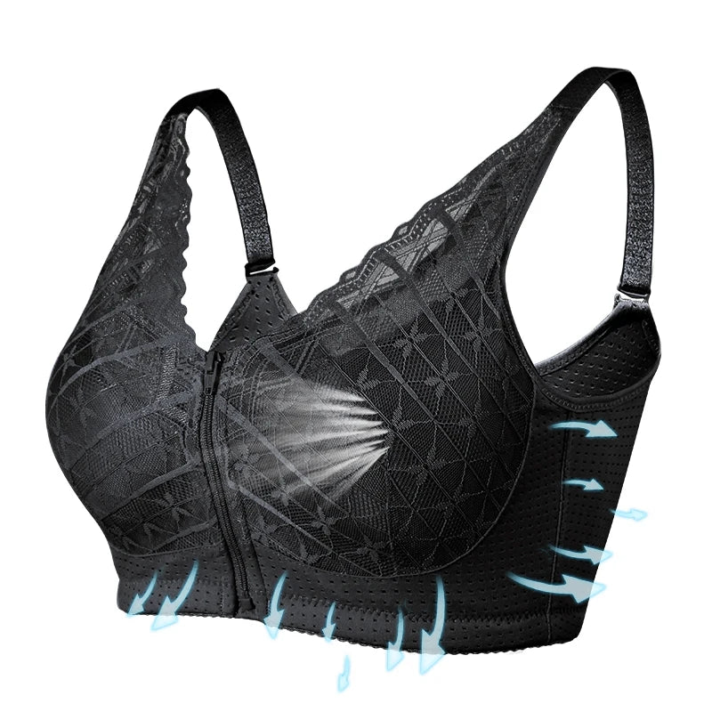 Wire-free cotton mastectomy bra with inner pockets for breast forms, view 10