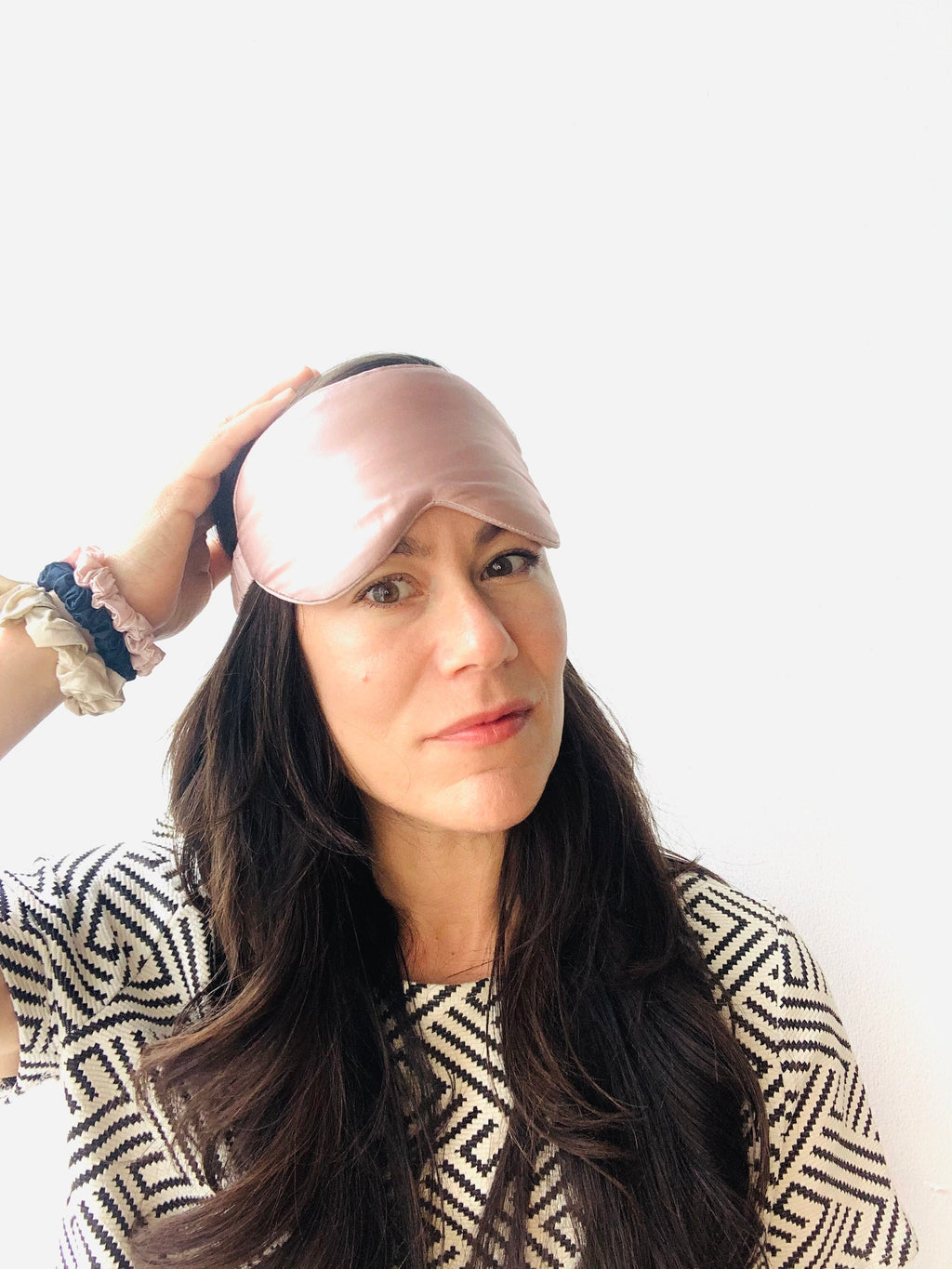 PURE SOL. Mulberry Silk Sleep Mask, Navy