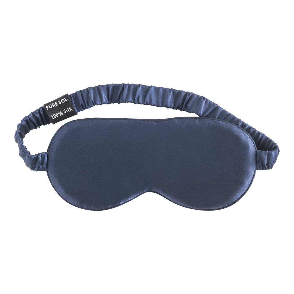 PURE SOL. Mulberry Silk Sleep Mask, Navy