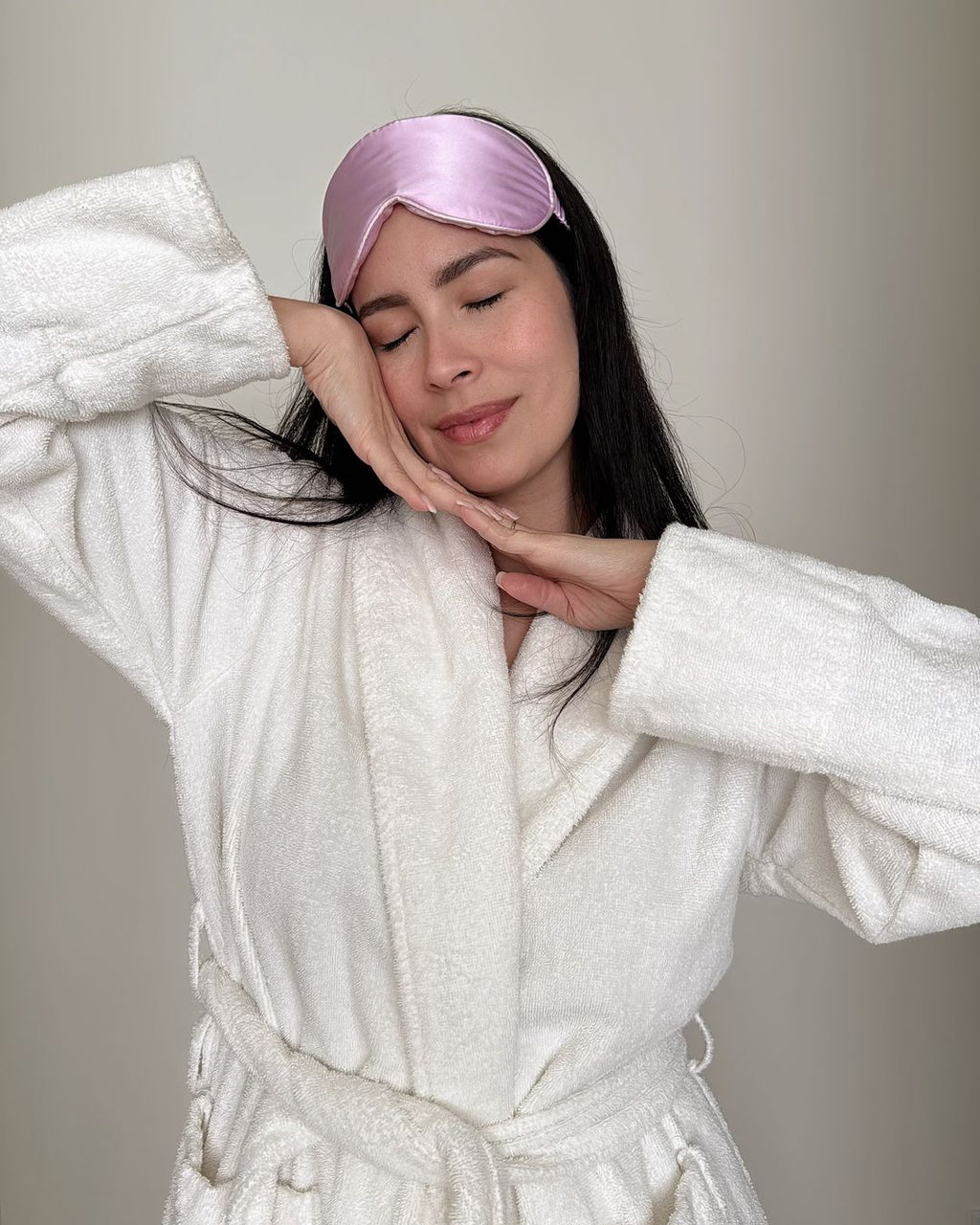 PURE SOL. Mulberry Silk Sleep Mask, Navy