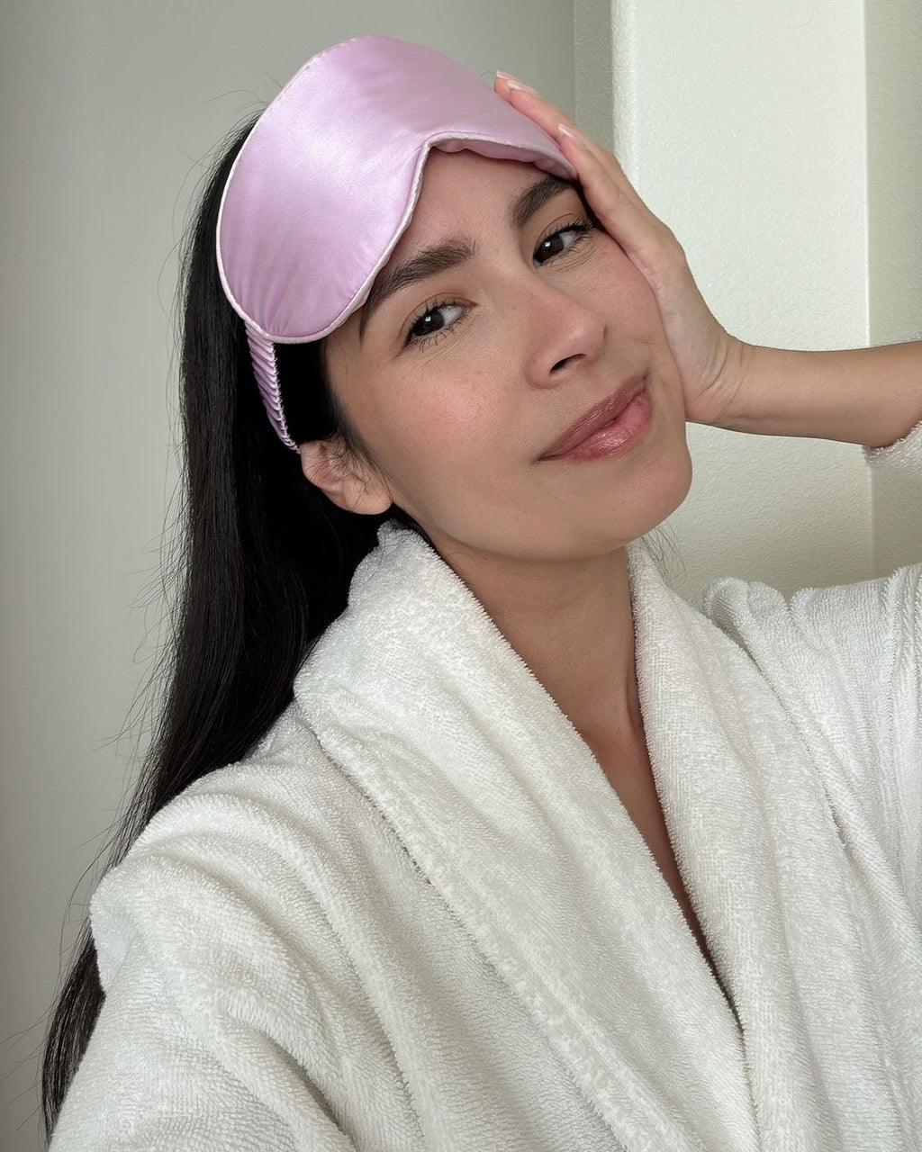 PURE SOL. Mulberry Silk Sleep Mask, Navy