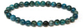 Blue apatite round bead stretch bracelet, view 2