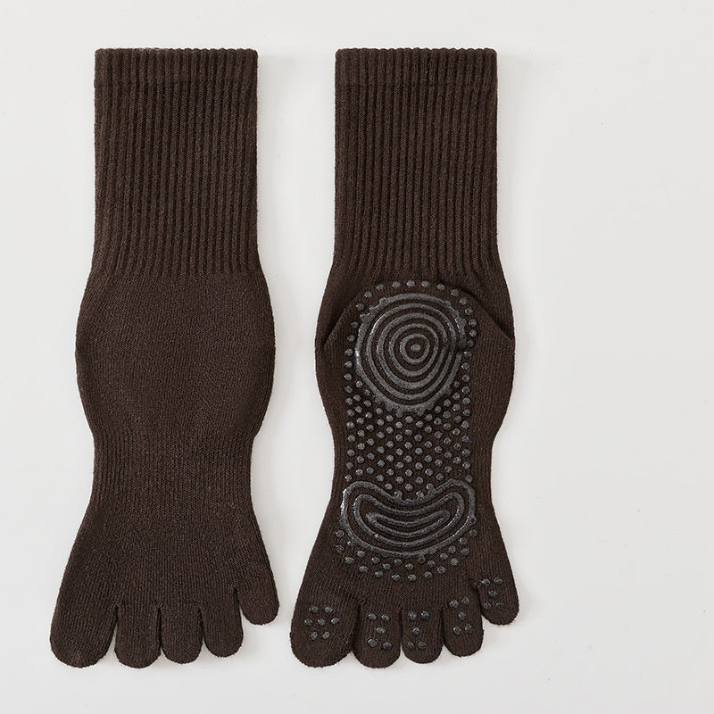 Five-Toe Grip Socks, Mid-Calf