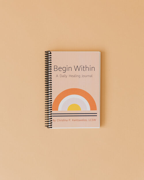 Begin Within eco-friendly spiral wellness journal, pink