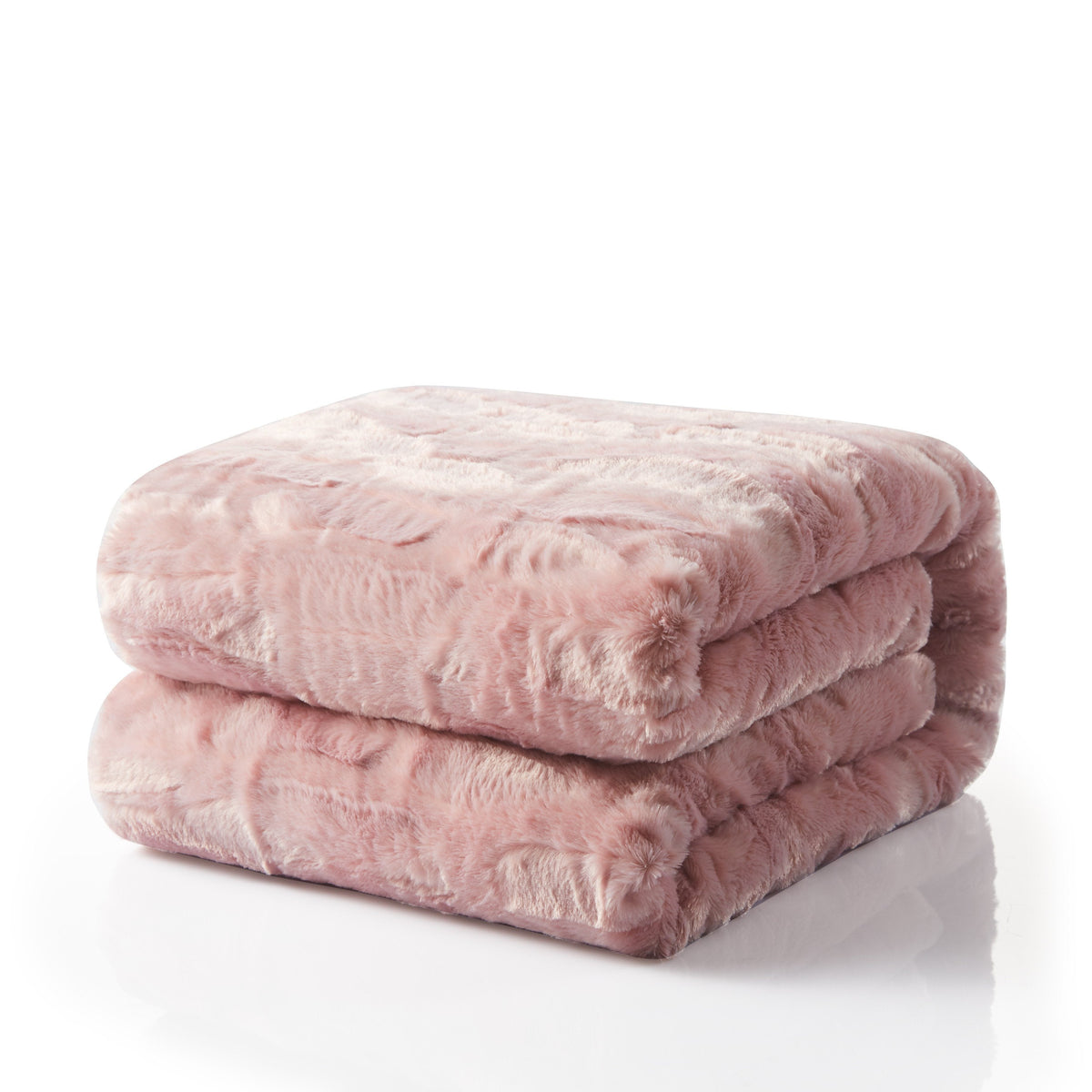 Tache Faux Fur & Sherpa Throw Blanket, Dusty Rose