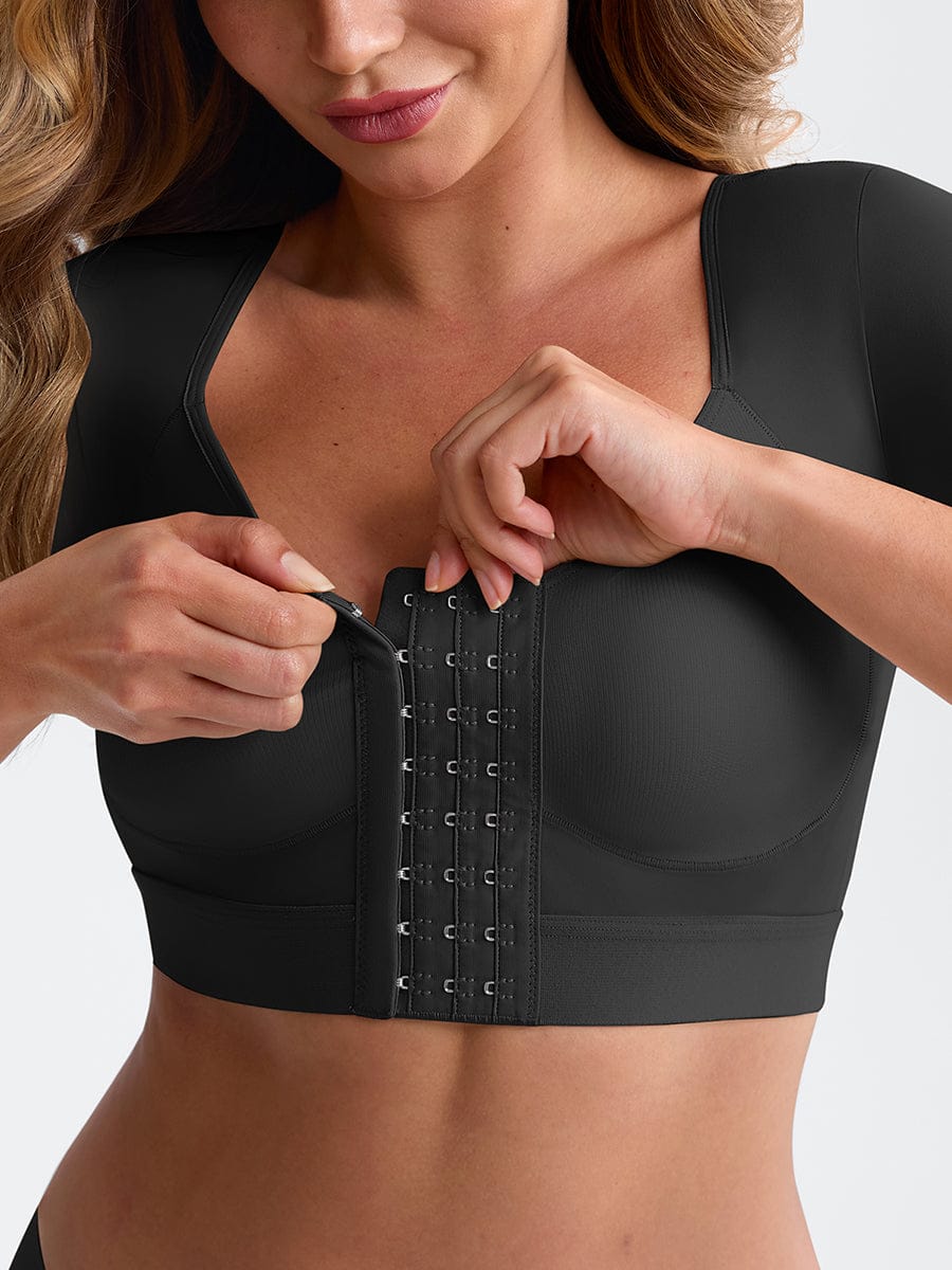Post-surgical compression tank with arm support