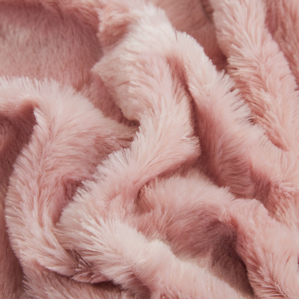 Tache Faux Fur & Sherpa Throw Blanket, Dusty Rose