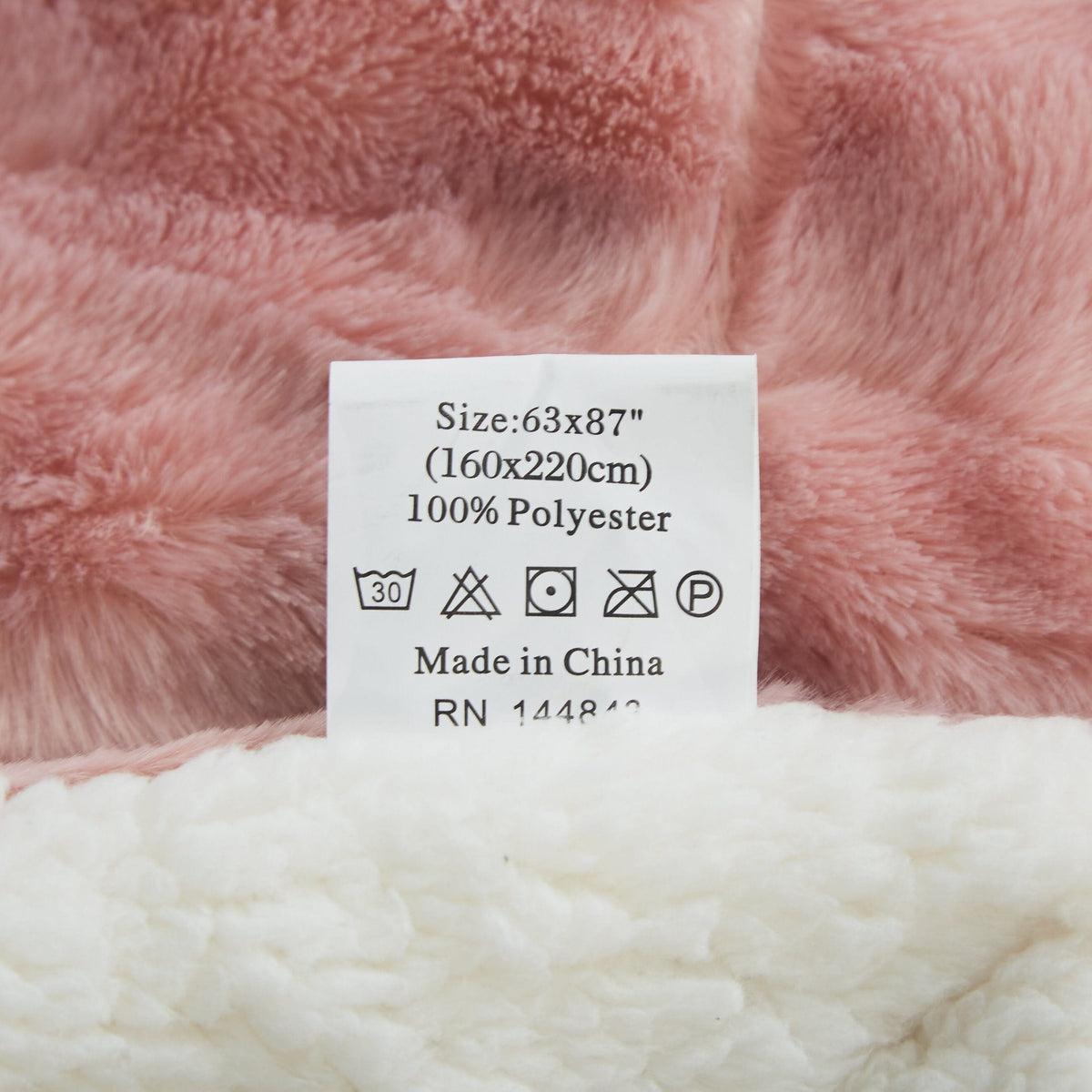 Tache Faux Fur & Sherpa Throw Blanket, Dusty Rose