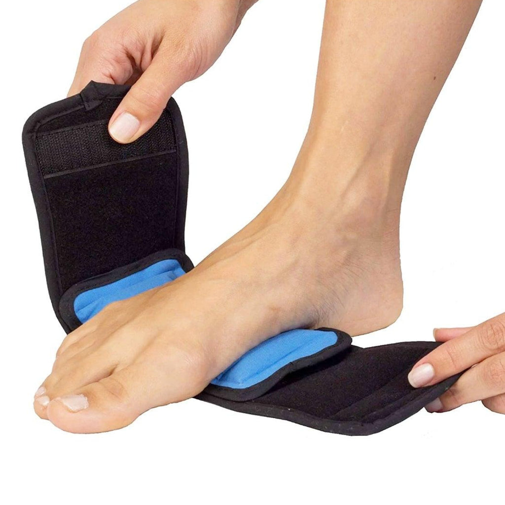 NatraCure hot and cold gel therapy wrap on a foot