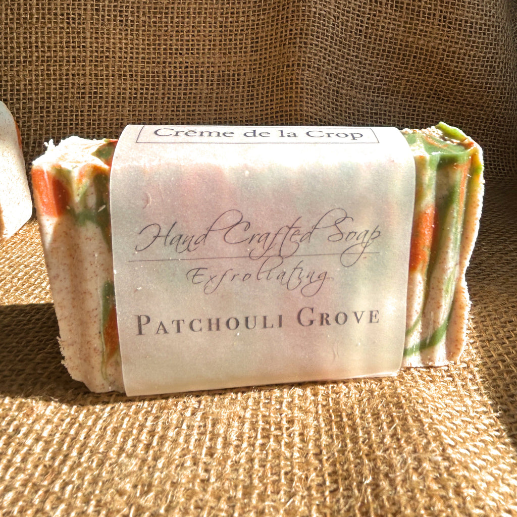 Patchouli Grove soap bar, front