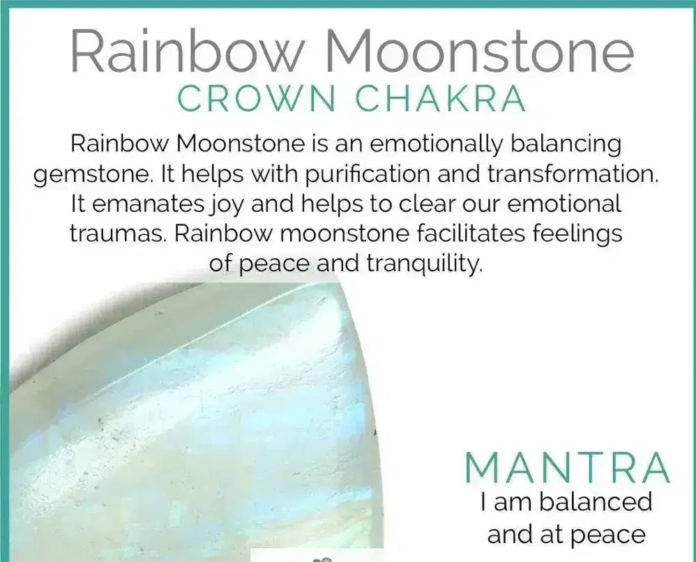 Blue flash labradorite and rainbow moonstone stretch bracelet, view 4