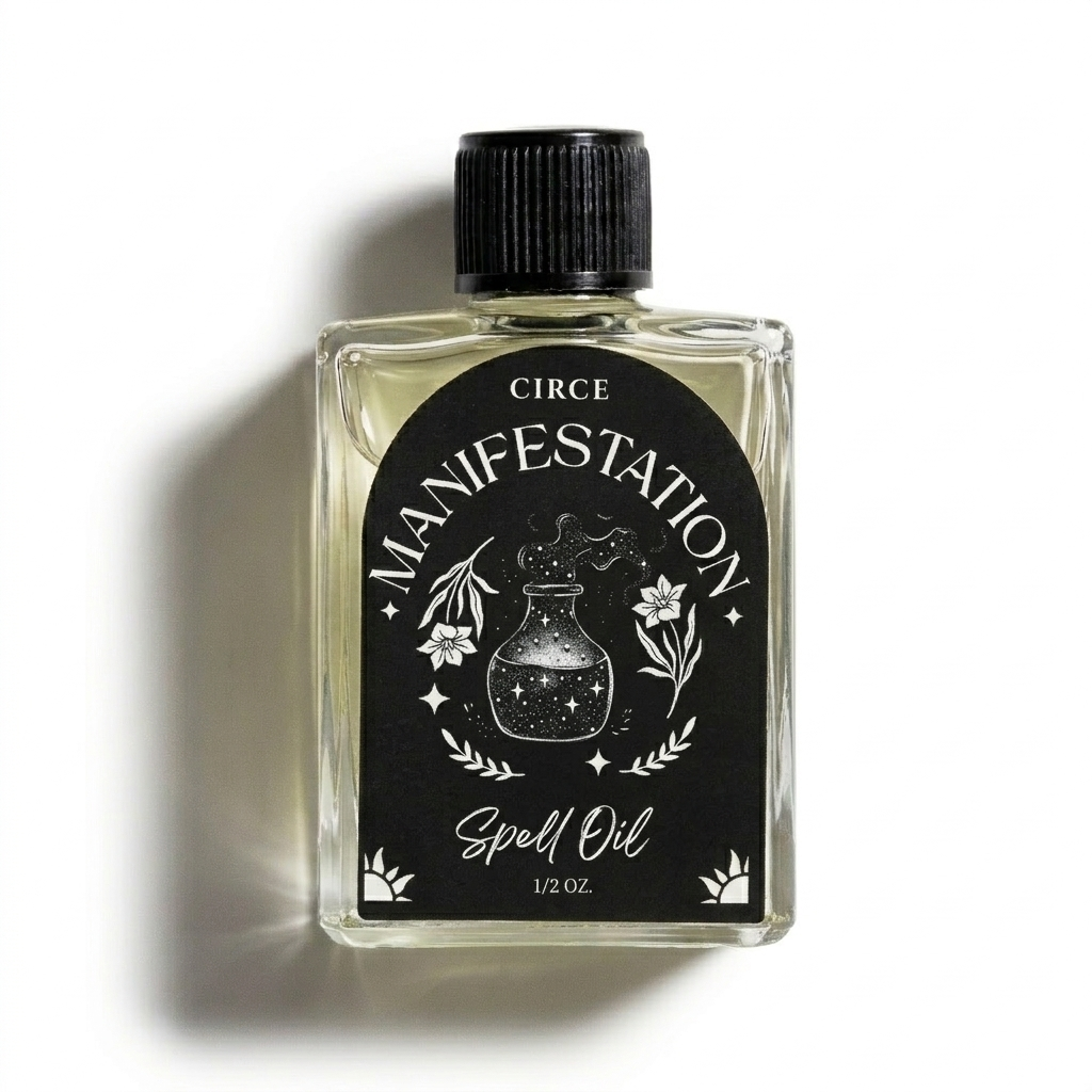 Manifestation ritual oil bottle