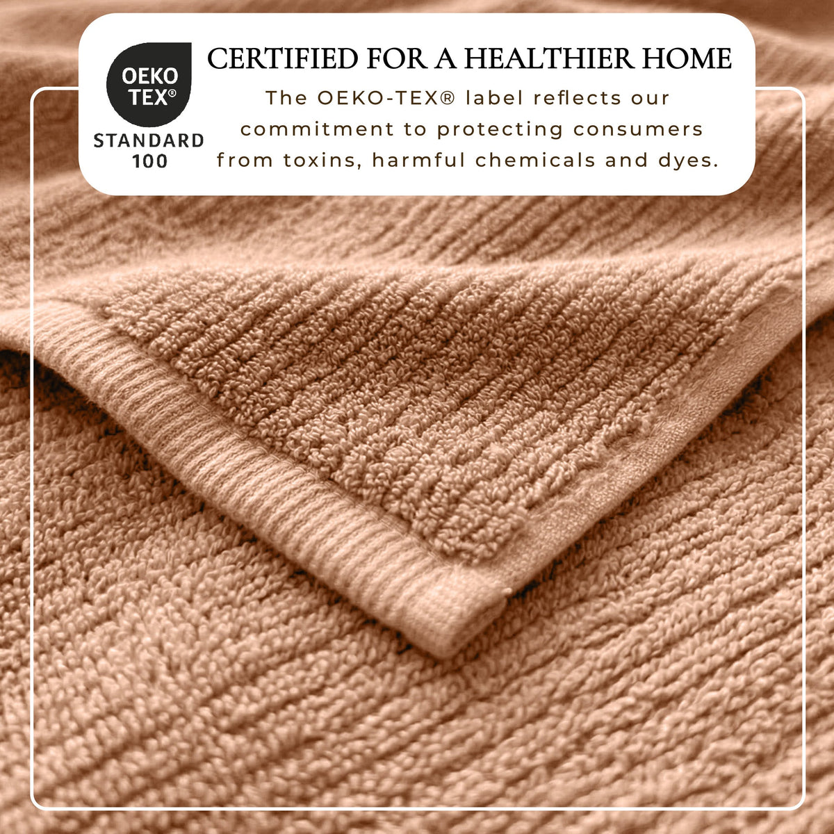 Great Bay Home Ribbed Turkish Cotton Bath Towel Set, 6 Pieces