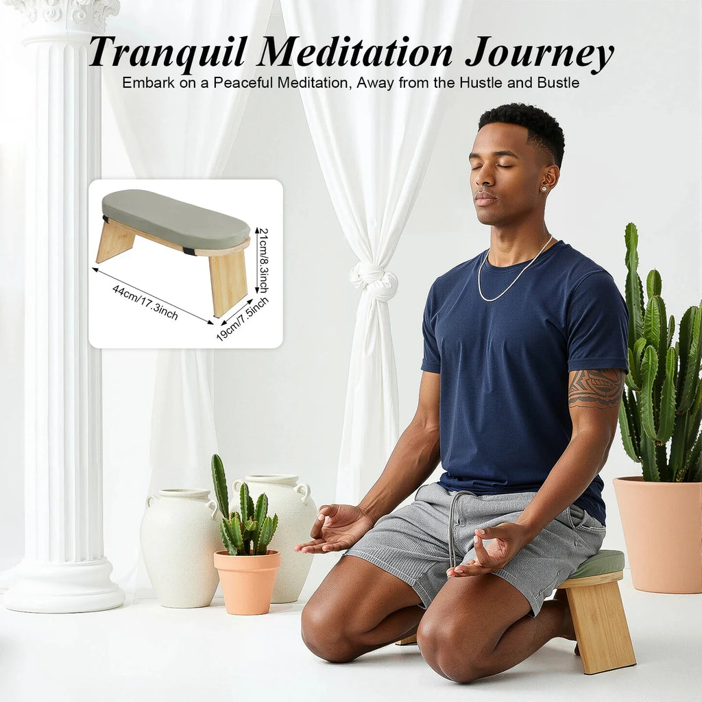 Foldable Bamboo Meditation Kneeling Bench