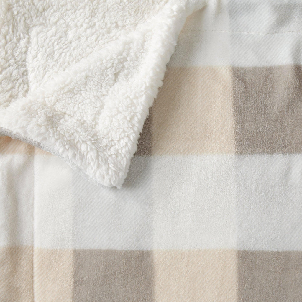 Great Bay Home Velvet Plush Sherpa Blanket, Kinsley Collection