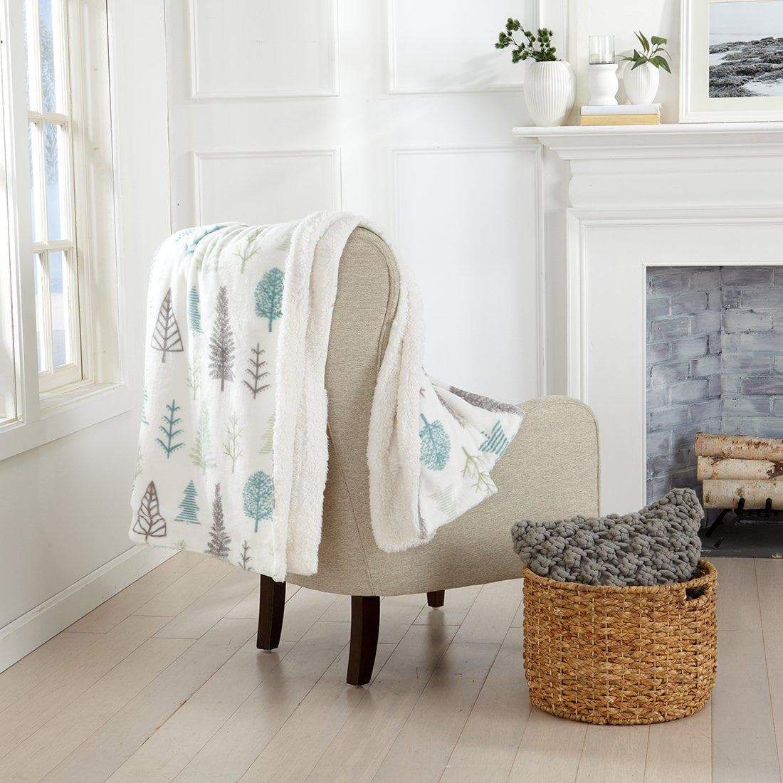 Great Bay Home Velvet Plush Sherpa Blanket, Kinsley Collection