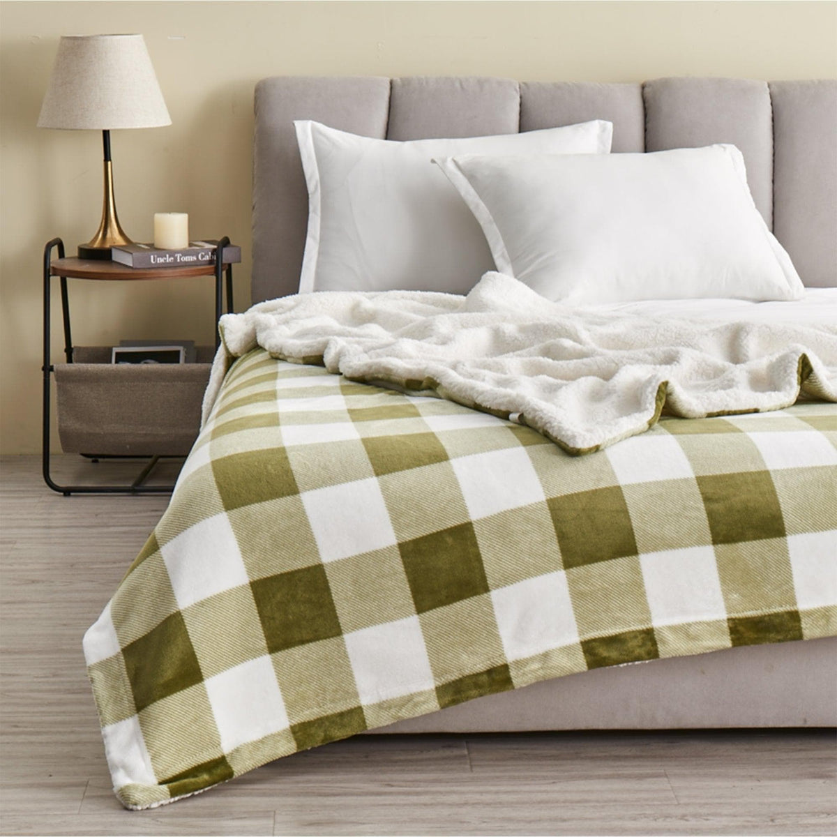 Great Bay Home Velvet Plush Sherpa Blanket, Kinsley Collection