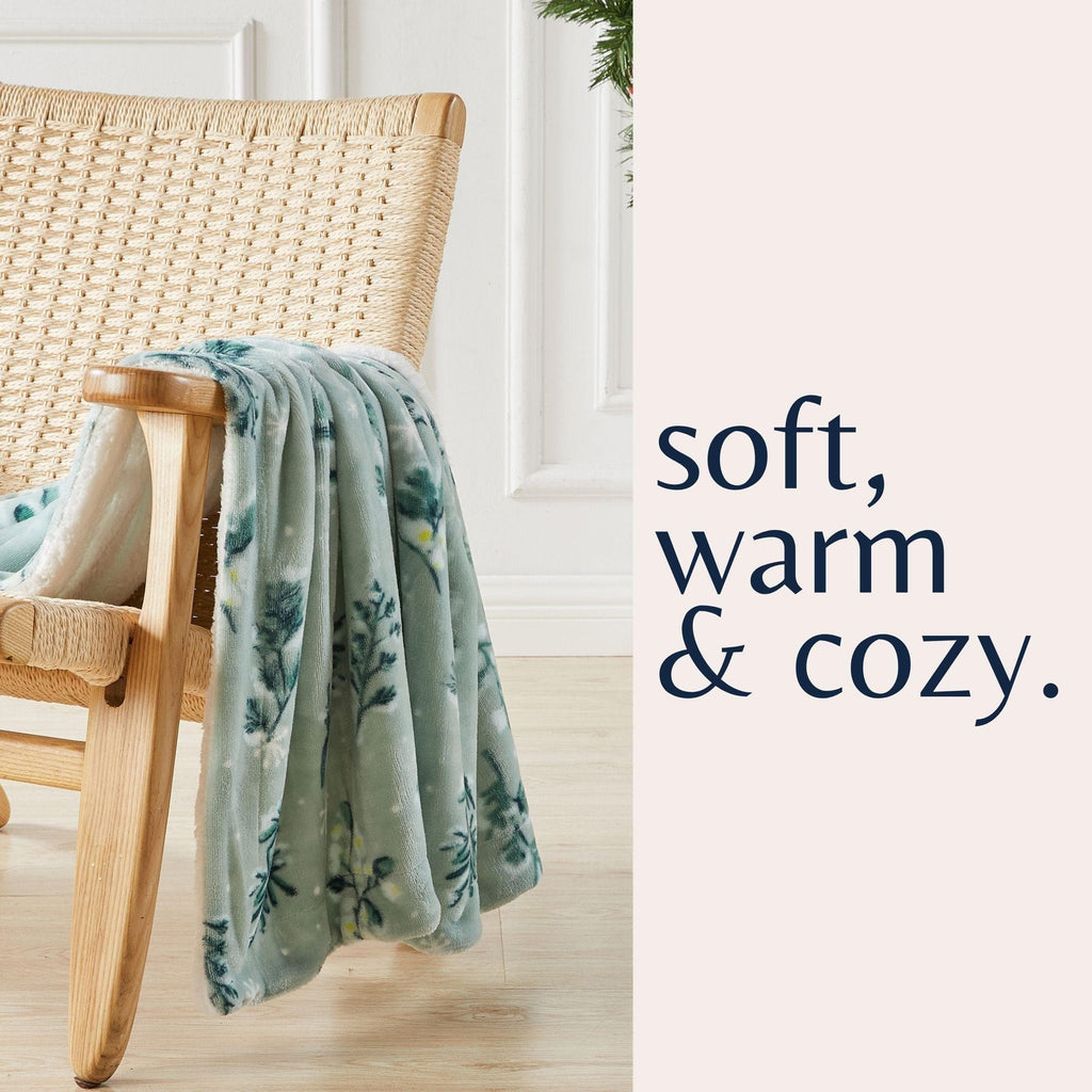 Great Bay Home Velvet Plush Sherpa Blanket, Kinsley Collection