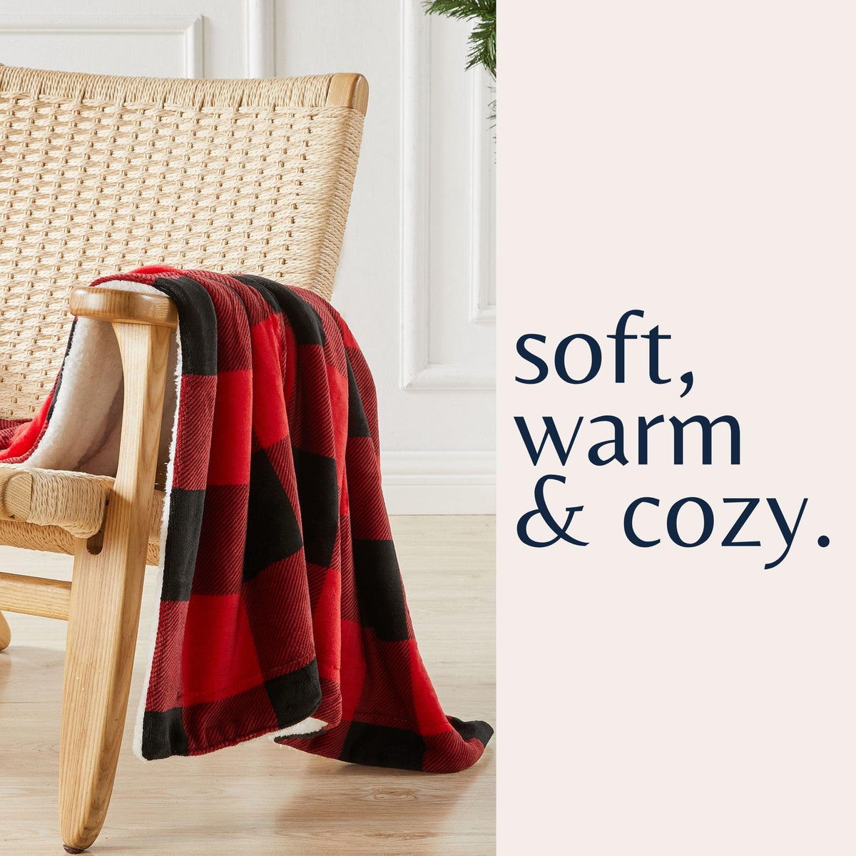 Great Bay Home Velvet Plush Sherpa Blanket, Kinsley Collection