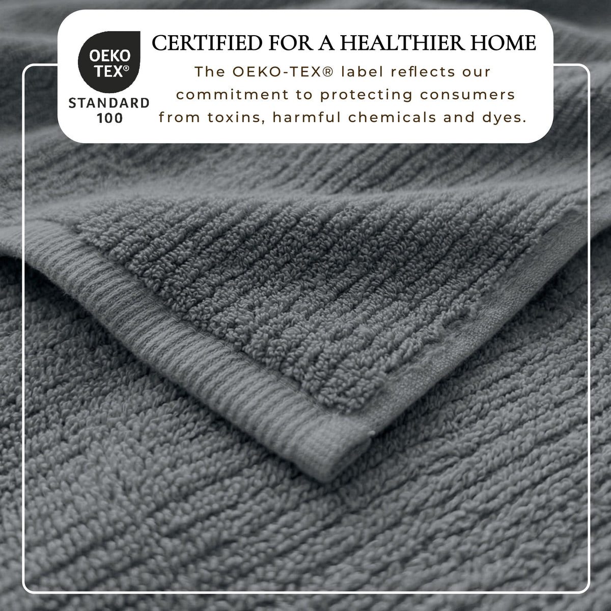 Great Bay Home Ribbed Turkish Cotton Bath Towel Set, 6 Pieces