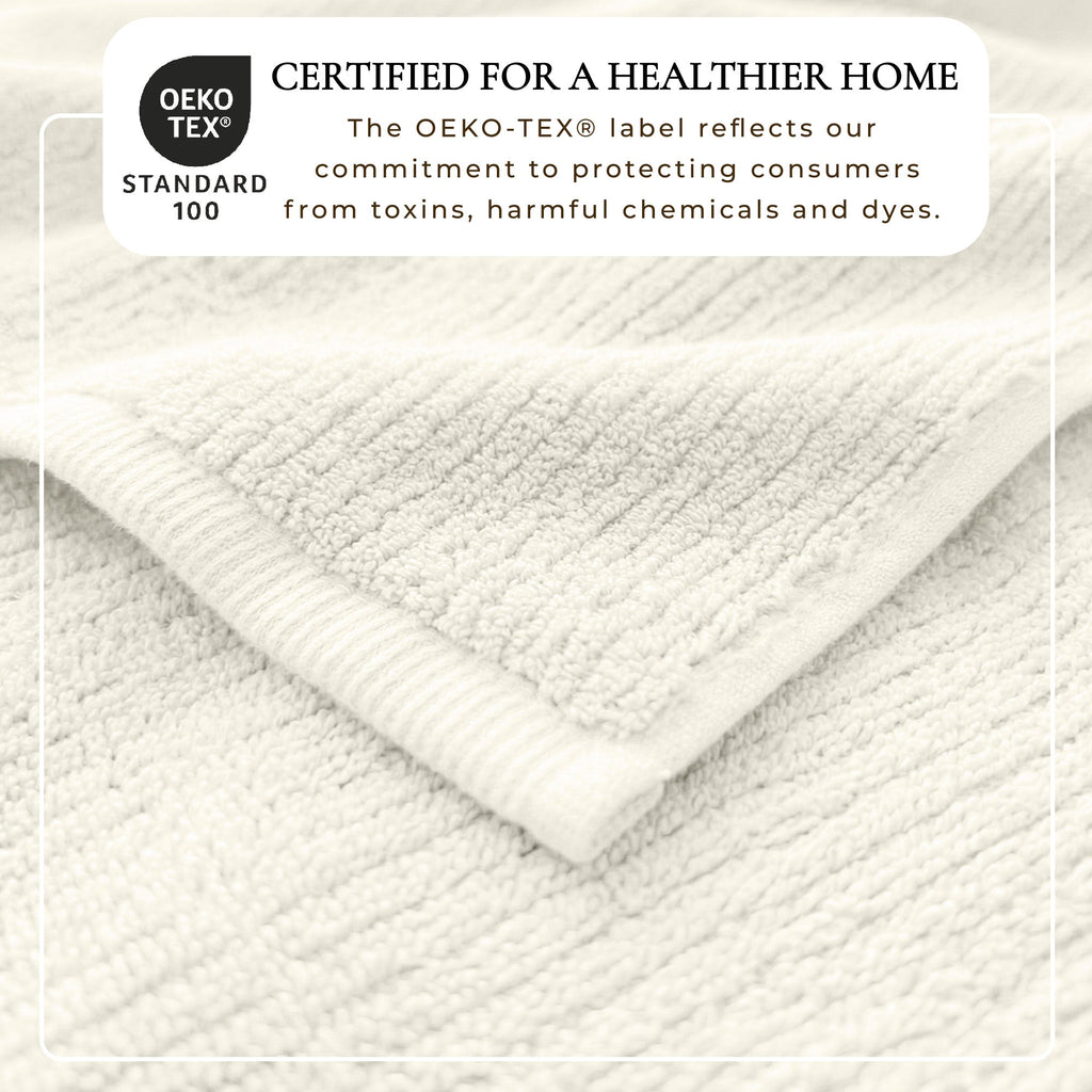 Great Bay Home Ribbed Turkish Cotton Bath Towel Set, 6 Pieces