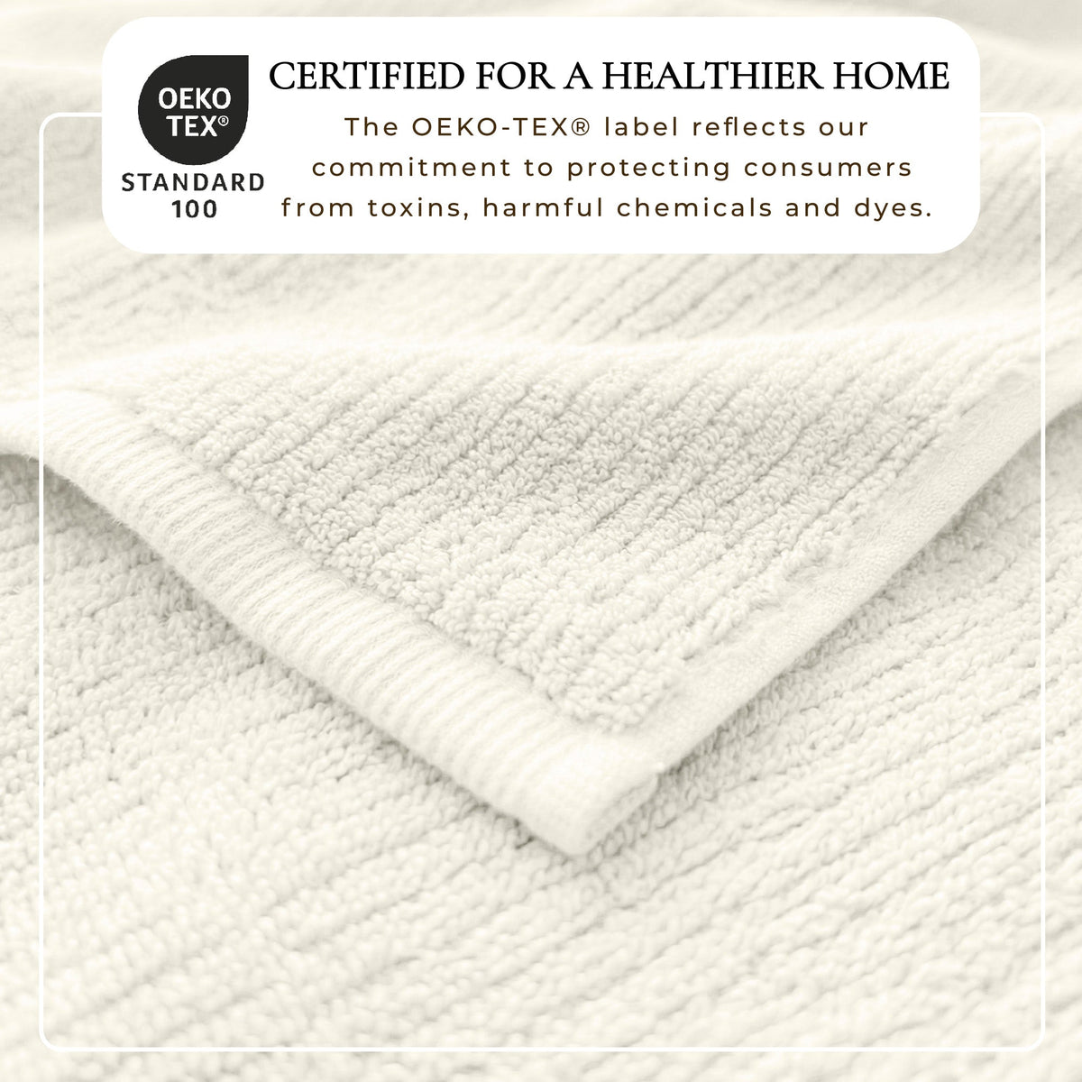 Great Bay Home Ribbed Turkish Cotton Bath Towel Set, 6 Pieces