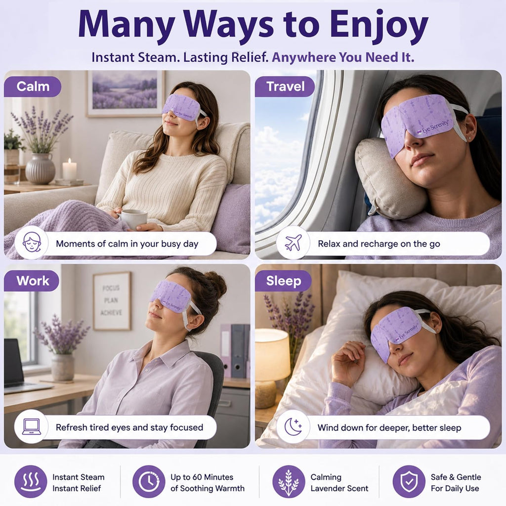 Eye Serenity Self-Heating Steam Eye Mask, Lavender