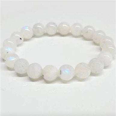 Rainbow moonstone round bead stretch bracelet
