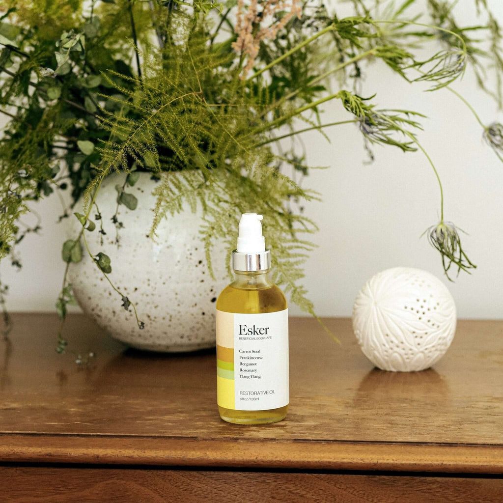 Esker Restorative Body & Massage Oil, 2 oz or 4 oz