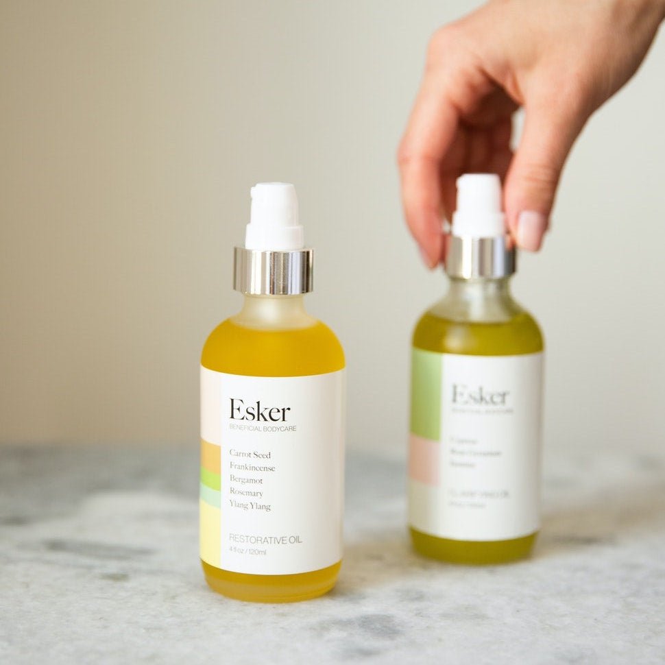 Esker Restorative Body & Massage Oil, 2 oz or 4 oz