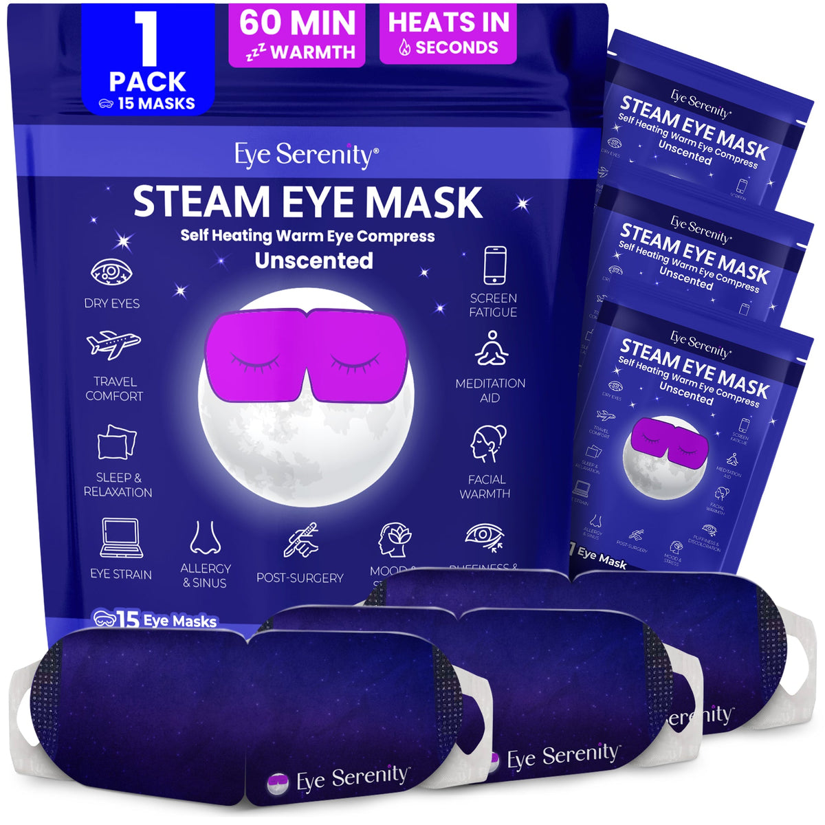 Eye Serenity self-heating steam eye mask, unscented