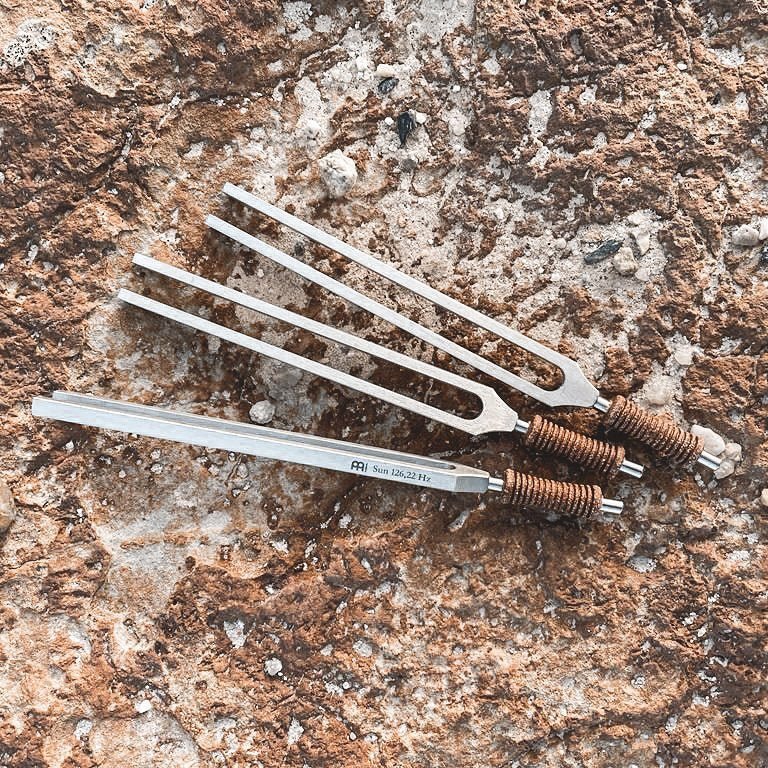 16 Planetary Tuning Fork Set with Wooden Holder – Weighted