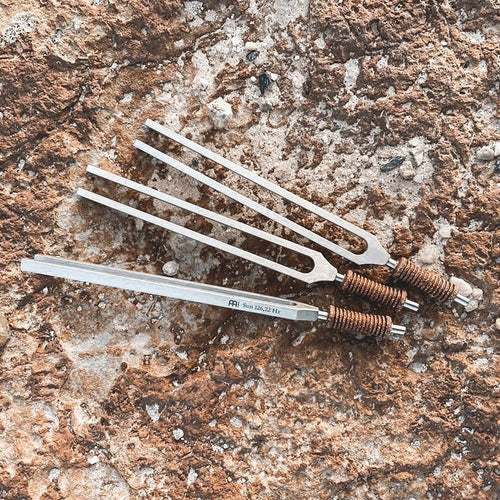 16 Planetary Tuning Fork Set with Wooden Holder – Weighted