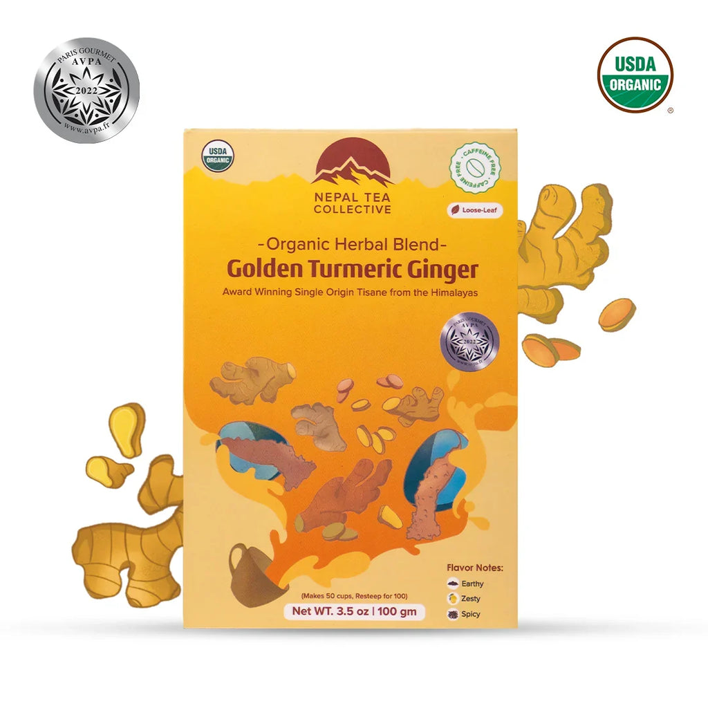 Organic golden turmeric ginger tea