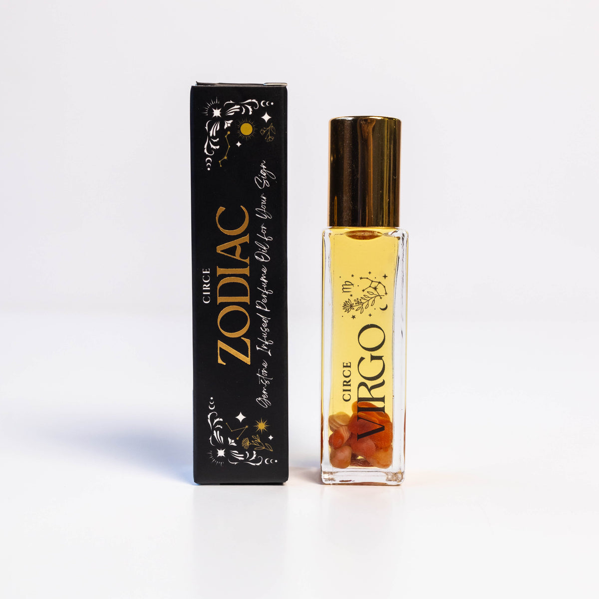 Zodiac gemstone-infused roll-on perfume oil bottles, view 3