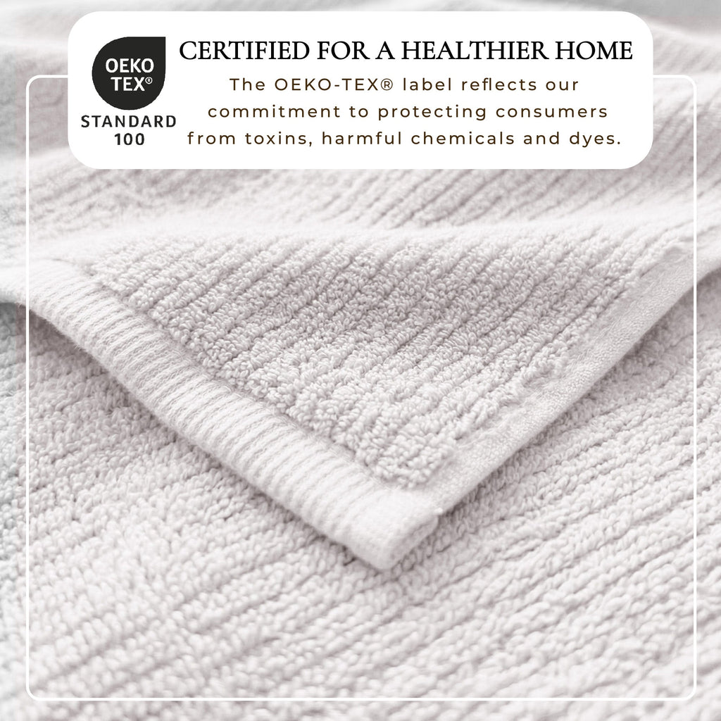 Great Bay Home Ribbed Turkish Cotton Bath Towel Set, 6 Pieces