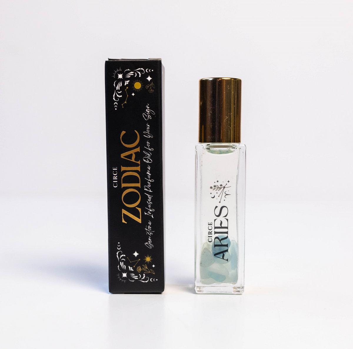 Zodiac gemstone-infused roll-on perfume oil bottles, view 6