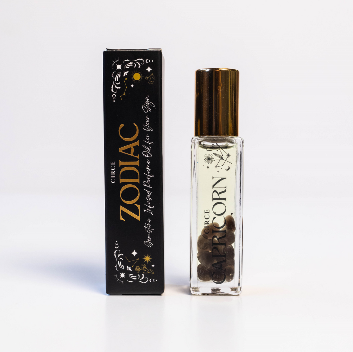 Zodiac gemstone-infused roll-on perfume oil bottles, view 8